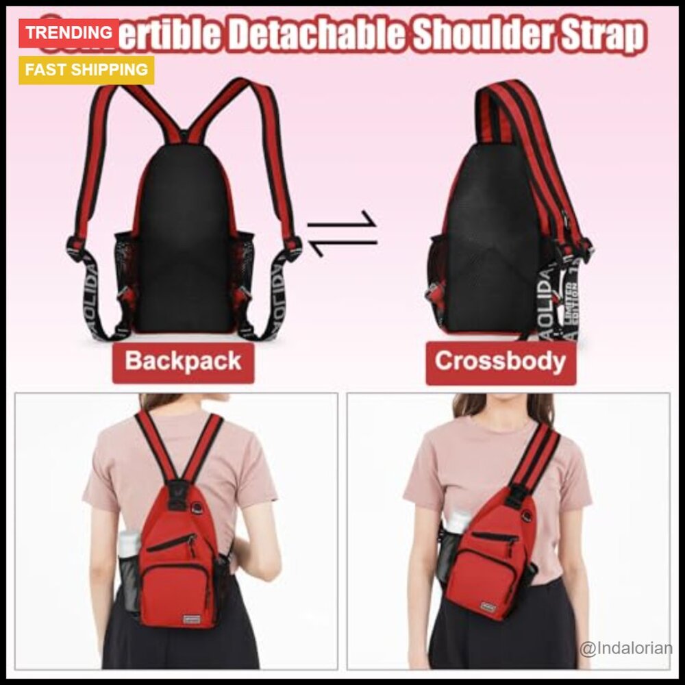 Convertible Sling Backpack Lightweight Daypack Cr… - image 3